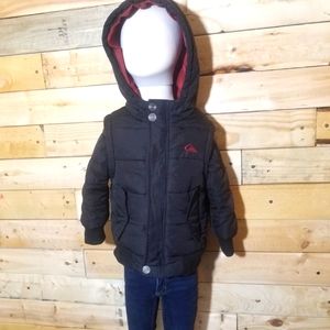 Quiksilver hooded puffer jacket with removable sleeves